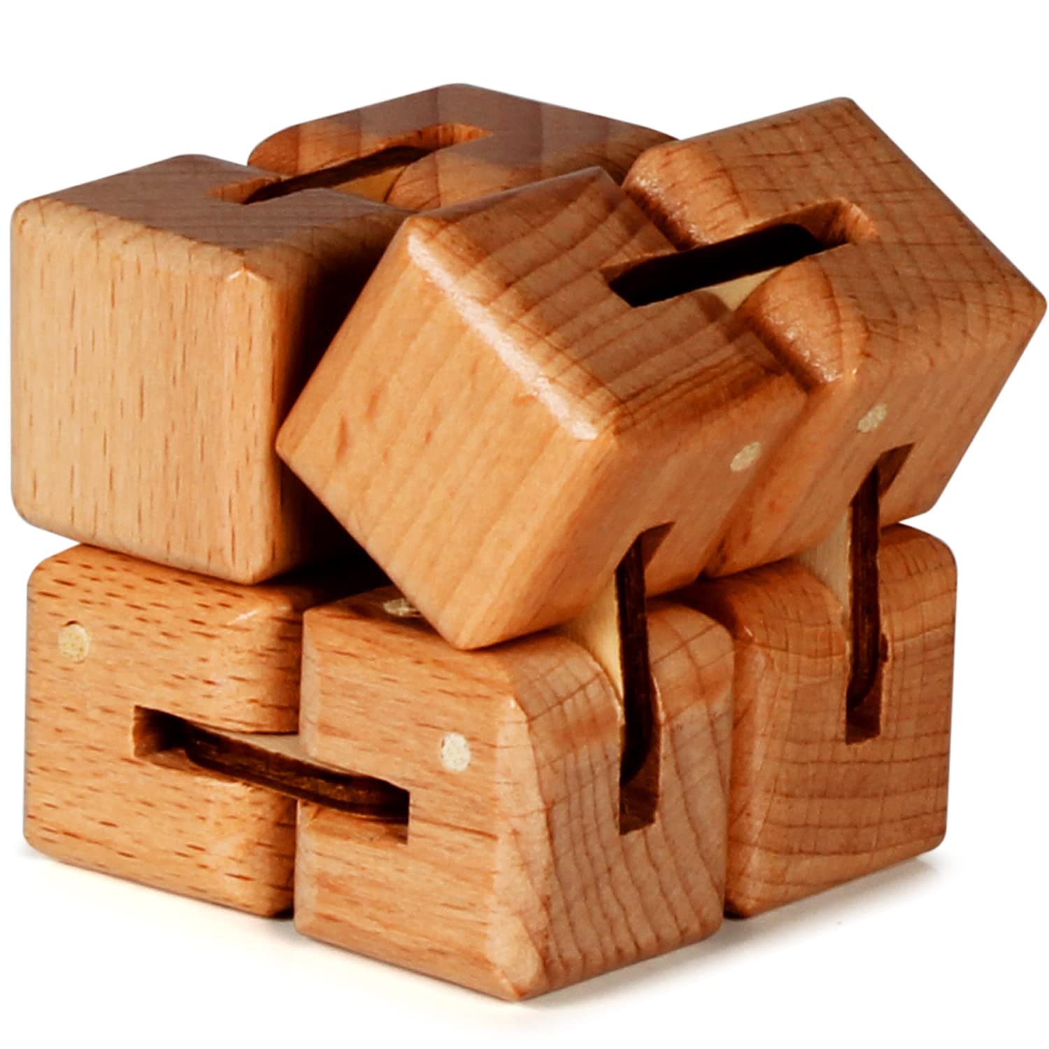 BUNMO Wooden Large Infinity Cube Fidget Toy | Eco-Friendly Beechwood Fidget Cube for Adults | Stimulating & Engaging Fidgets for Adults | Teen Boy Toys | Fidget Toys Adults | Gifts for Teenage Boys